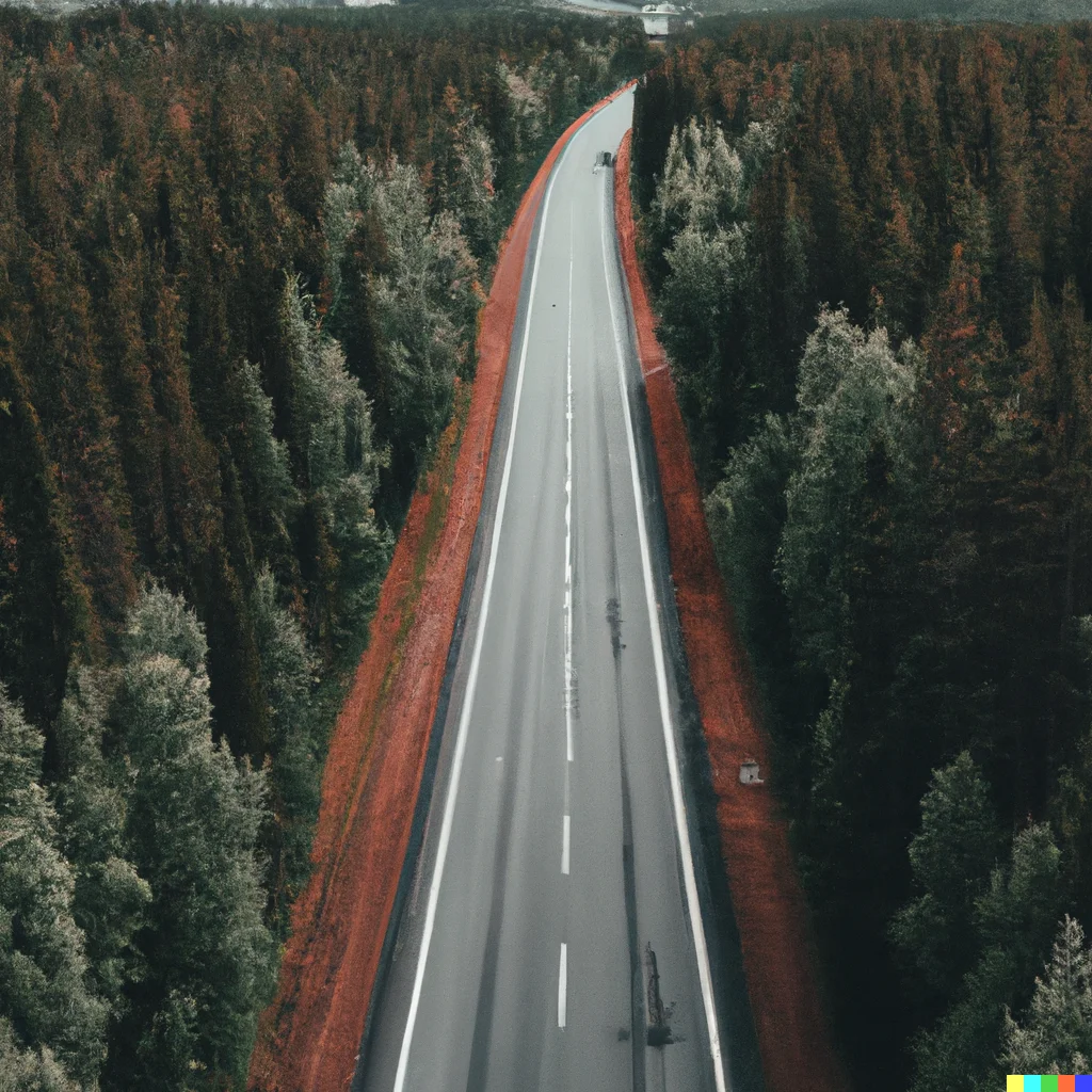 DALL·E 2022-11-09 15.01.37 - highway in finland forest